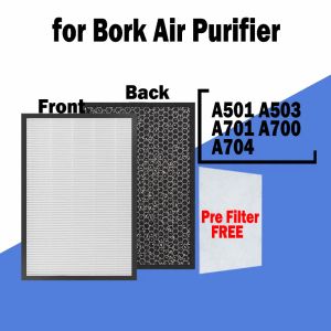 Bork A501, A503, A701, A700, A800, A704 공기 청정기의 정화기 교체 에어 필터 및 활성탄 필터
