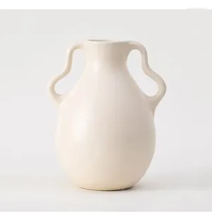 Вазы керамическая ваза матовая двойная ручка столешница цветочничество