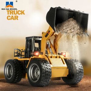 Cars Huina 1532 1/18 Rc Car Truck Bulldozer Alloy Tractor Model 2.4G Radio Controlled Cars Trucks Engineering Cars Boy Children Toys