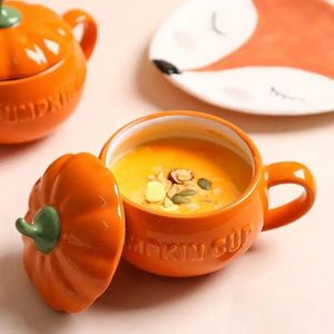 Forma in ceramica a microonde a tazza di zucca Halloween Cappuccino Cereali Cereali Coffee Cucina Accessori decorativi 240418