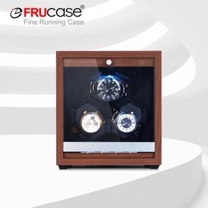 Frucase Watch Winder för automatiska klockor 3 Box Smycken Display Collector Storage träkorn med ljus 240412