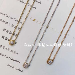 Designer Brand Gold High Edition Single Diamond UFO Bubble Collar Chain Womens end Versatile Rose Necklace