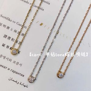 Designer Brand Gold High Edition Single Diamond UFO Bubble Collar Chain Womens End mångsidig roshalsband