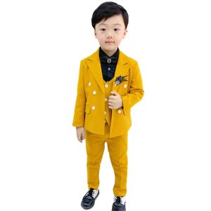 Tees 2021 Flower Boys Double Breasted Formal Wedding Suit Kids Party Tuxedo Dress Children's Day Performance Clothing Set Costume