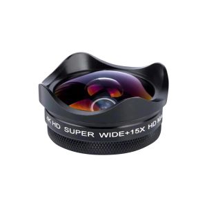 Filters 4K Ultra HD Smartphone Camera Lens 0,45x WidEangle 15x Macro Phone Lens w/ Universal Clip för iPhone Samsung Huawei -smartphones