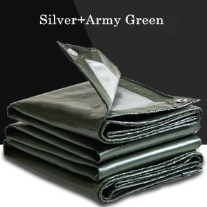 Nets Silver Army Green Rainproof trasa Högtjänstvävd Tarp Vattentät presenning