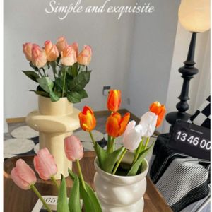 Flores decorativas 3/5pcs de alta qualidade Tulip