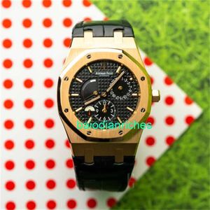 AP herrklocka Automatiska klockor 2024 Audemar Pigue Royal Oak Rose Gold Double Time Fnil