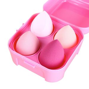 Puff 4pcs Color Makeup Sponge Dry Wet Dualuse Beauty Powder Puff Cosmetic Ball Foundation Powder Puff Bevel Cut Make Up Sponge Tools