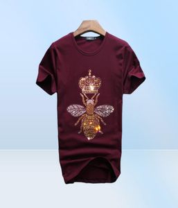 Erkekler Lüks Elmas Tasarım Arı Tshirt Moda Tshirts Erkekler Komik T Shirt Marka Pamuk Üstleri ve Tees8883635