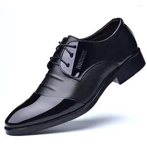 Casual Shoes Fashion Men Business Soft Leather Brand Oxfords Mens Black Classic обувь A220