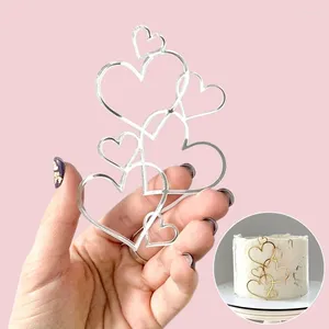 Forniture per feste semplici Love Hearts Cake dessert Degretions Anniversary Wedding Happy Birthday's San Valentino Ornamento decorativo