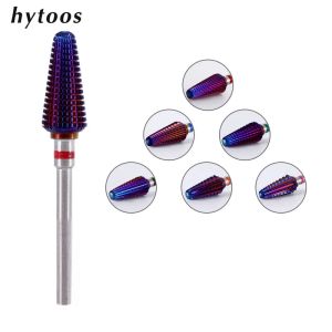 Bits hytoos roxo Tornado Bit 3/32 Bits de perfuração de unhas de carboneto de moagem para manicure Remover acessórios de arquivo elétrico em gel