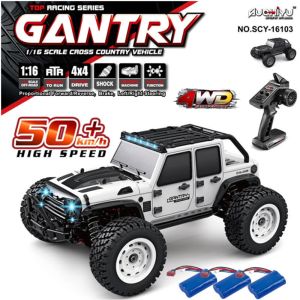 Auto RC -Auto 50 km/h 1/16 Fernbedienungsautos für Kinder 1:16 4WD Offstraße RC Buggy 2,4 GHz RC Racing Car für 20 Minuten Geschenke für Kinder