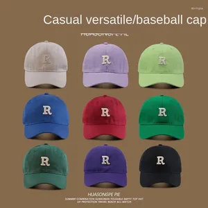 PACCOLO DI BACK BACBALLA BASBALL COTON per uomini e donne Spring R Letter Cappello da ricamo morbido Summer Snapback Cappelli UNISEX HIP HOP UNISEX