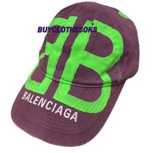 Luxury Hats Fashion Designer Caps Kvinnor Män broderade baseballmössa Blnciaga # 8 Logo Hat Bordeaux Neon Green Size L 59cm WL WL