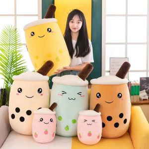 クッション新しい25〜70cmパンダバブルティーぬいぐるみぬいぐるみドリンクイチゴのパイナップルミルクティーカップ枕クッションキッズおもちゃ