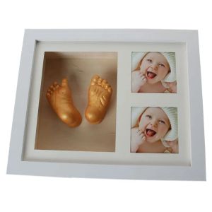 Frames Baby Hand Foot Mold Print Photo Frame Diy 3d Plaster Casting Kit Stereo Clone Handprint Footprint Memorial Grow Record Souvenir