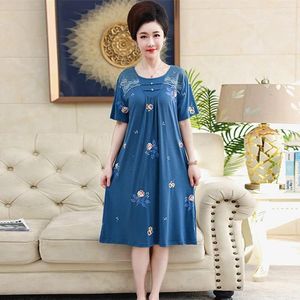 Abbigliamento da notte da donna XL-4xl Plus size Middled Nightdress Printing Modal Nighthowns for Women Desped Female Night Clothes