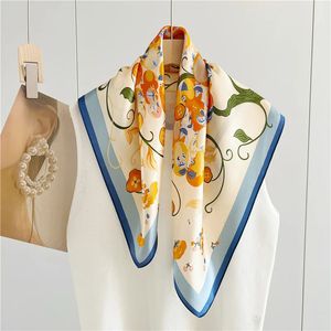 100% Natural Silk Scarf for Women Print Bufanda Mujer Real Headscarf 65x65cm Bandanas Scarves Square Neckscarf Wraps 240410