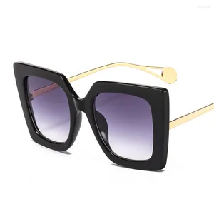 Sonnenbrille Luxus polarisierte Frauen übergroße quadratische Mode Retro Vintage Eyewear UV400 Schutz Spiegel