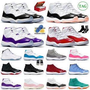 Nike Air Jordan 11s Jordan 11 off white TOP OG Cherry scarpe da basket jumpman 11 11s Uomo Napoletano Rosa 25° Anniversario Freddo Grigio Concord  Jorden Con scatola【code ：L】