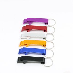 Aluminum Bottle Opener Key Chain Portable Beer Bar Open Bottle Tool wedding Summer Wine Bottle Opener With KeyChain 2-in-1 opener