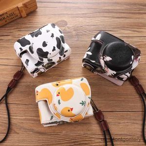 Akcesoria w torbie aparatu Nowe odpowiednie dla SO NY ZV1 RX100M7 CAMERA BAG Black Card Sablement Cute Retro Cartoon Case Vactive z podstawową anty-Skid Anti-Fall