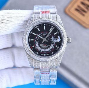 High Quality Mens Watches 40mm Dial Diamond Luxury Watch Stainless Steel Strap Mechanical Movement Wristwatch Waterproof Daily Use