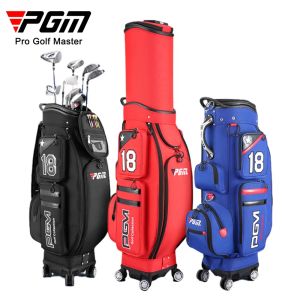 Väskor PGM Men Golf Bags Scalable Ball Cap Waterproof Nylon Large Capacity Accessory Hold 13st Clubs Golf Pouch 4 Universal Wheel