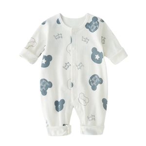 ワンピース新生児ロンパー秋、新しい100％コットンガールボーイ09mかわいい春の長袖ソフト幼児服