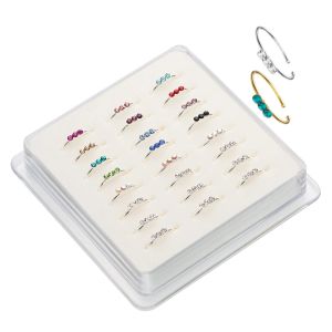 Gioielli 24pcs/scatola 925 argento sterling 3 gemma sottile anello a naso a naso per piercing da 10 mm a colori disponibili per il piercing di gioielli per il piercing