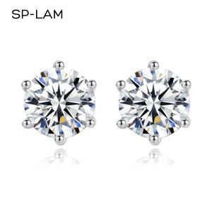 Örhängen Moissanite Silverörhängen 925 Real Sterling Small Ear Studs For Women Men Boy Classic Style Jewellery Certificate Gift