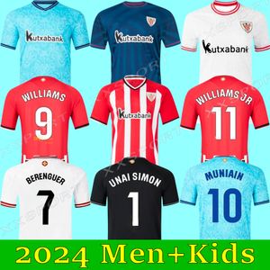 23 24 Club Soccer Jerseys BERENGUER 2023 2024 MUNIAIN Athletic Bilbao Home Away WILLIAMS Football shirt RAUL GARCIA VILLALIBRE Jersey Sancet Men and Kids Fans Kits