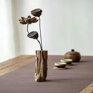 Vases Bonsai Vintage Natural Dry Wood Flower Lotus Air Dried Decoration With Chinese Style Ornaments For Living Room Home Decor
