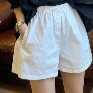 Frauenshorts 2024 Sommer für Frauen elastische Hochtätigkeitsstraße Weitbein große Hose Unisex Kurzkleidung F48