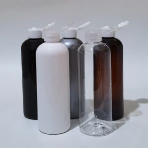 Şişeler 24 PCS 300ml Boş Siyah Beyaz Plastik Kozmetik Losyon Şişe Flip Üst Vidalı Kapak Şampuan Pet Kapları, Kozmetik Ambalaj