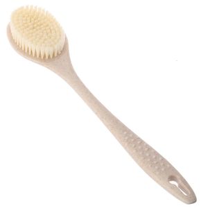 Natural Wheat Straw Long-Handled Soft Back Scrubbing Shower Body Brush Back Scrubbing Mud Decontamination 240418