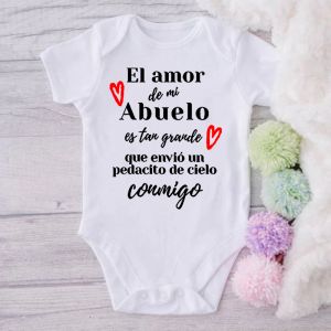 One-Pieces El Amor De Mi Abuelo Es Tan Grande Baby Bodysuit Spanish Print Unisex Baby Clothes Newborn Rompers Summer Boy Girl Ropa Jumpsuit