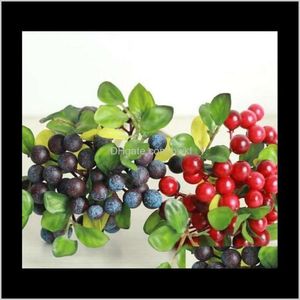Ghirlande festive Fiori Forniture Garden1 Bundle Artificial Blueberry Plant Bud Fine Piante Finote Berry Decorativo Giorria per il matrimonio S