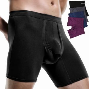 Underpants Men Breathable Boxers Sports Underwear Fashion Four-corner Shorts Pure Color Plus Size 6XL