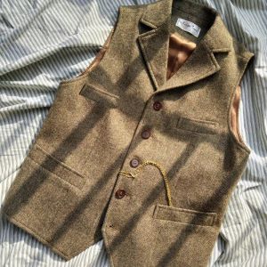 Ceketler Kahverengi Erkekler Takım Yelek Siyah Yelek Yelek Adam Steampunk Ceket Çizgili Tüvit Vneck İnce Fit Gilet Homme Düğün Giysileri