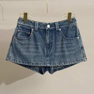 Jeans femininos 2024 Verão versátil Salia direta calças super sexy quadris embrulhados tendência de shorts jeans antigos