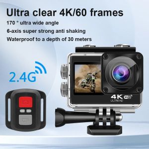 カメラアクションカメラ4K60FPS30MPダイビング防水サイクリングロッククライミングスキータッチスクリーンEIS安定wifiアクションカメラ