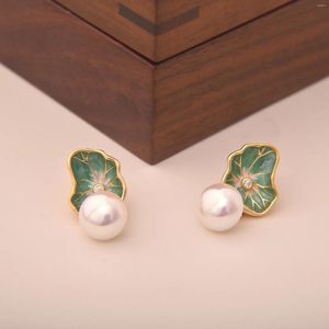 Stud Earrings Spring And Summer Shell Pearl Jewelry Enamel Craft S925 Sterling Silver Fashionable All-mat