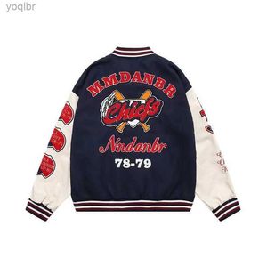 Men's Jackets Baseball uniform VINTAGE collage school team jacket mens bomber jacket embroidered oversized womens jacket patch work PU retro 90L2404