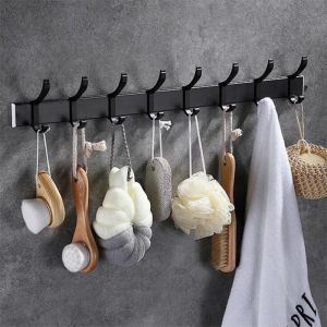 Rails Creative Hook Wall Mounted Coat Hook Badrum Rack Coat och hatt gratis stansning av förvaringsställ för klädhattar Thanddukar nycklar