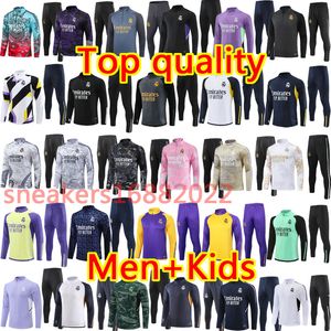 2024 25 Chandal Real Madrids Tracksuit Soccer Training 22 23 24 Vini Jr Bellingham Camavinga Män och barn kit fotbollsspårsuiter Survetement Suft jacka sportkläder