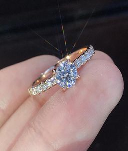 Świecące Pierścień Pierścień Białe cyrkon Pierścienie zaręczynowe Pierścień Wedding Pierścienia dla kobiet Bridal Jewelry Gift 5112535407