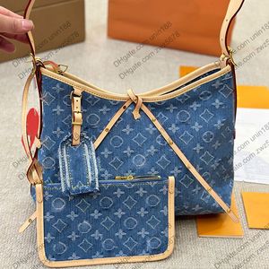 24SS Mulheres Luxuris Designer Carregar Totes Bolsas Denim Capucinas Bolsa Bolsa Shouder Crossbody Ladies Bolsa Flores Bolsa de hardware original Bolsa